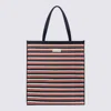 Marni Marine Ivory And Red Tote Bag In Marine/ivory/red