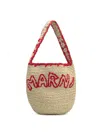 Marni Woven Shoulder Bag With Rounded Shape In Red