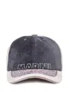 Marni Logo-embroidered Cotton Baseball Cap In Gray