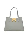 Marni Two-handle Leather Shoulder Bag In Grey