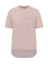 Marni T-shirt With Embroidered Pocket In Pink