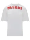 Marni Graphic Print Round Neck Short Sleeve T-shirt In White