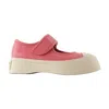Marni Mary Jane Pink Sandals With Touch-strap Closure And Logo Patch On The Rear In Leather Woman In Pink