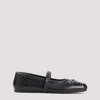 Marni Black Ballerinas With Embossed Bow Detail On The Front In Leather Woman In Black