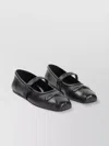 Marni Black Ballerinas With Embossed Bow Detail On The Front In Leather Woman In Black
