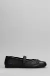 Marni Black Ballerinas With Embossed Bow Detail On The Front In Leather Woman