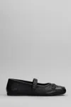 Marni Black Ballerinas With Embossed Bow Detail On The Front In Leather Woman In Black