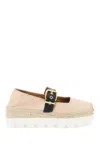 Marni Mary Jane Platform Buckled Satin Espadrilles