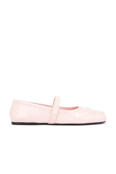 Marni Bow Patent Leather Mary Jane Ballerina Flats In Pink