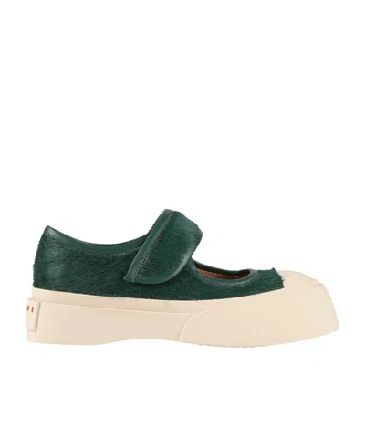 Marni Mary Jane Flats In Green