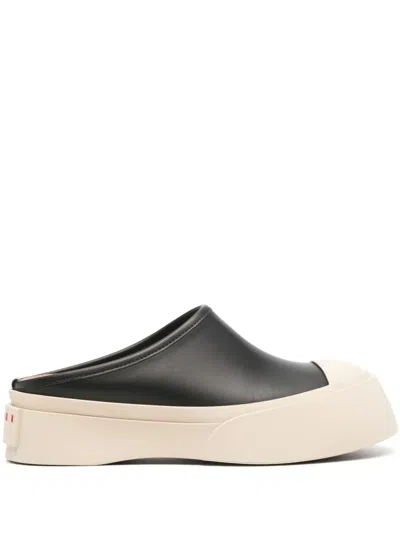 Marni Mary Jane Leather Mules In Multi