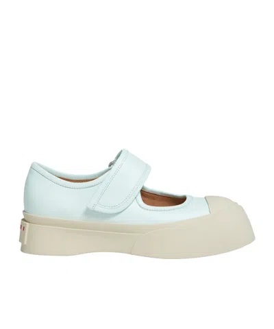 Marni Pablo Mary Jane Nappa Leather Sneakers In Blue