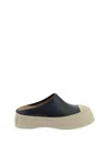 Marni Pablo Leather And Shearling Clog In Black