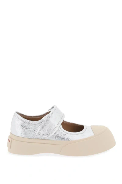 Marni Mary Jane Pablo Style Sneakers For Women In Silver