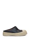 Marni Pablo Leather And Shearling Clog In Black