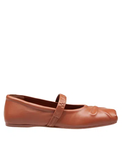 Marni Mary Jane Ballerina Shoes In Brown