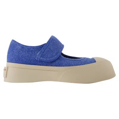 MARNI MARY JANE SNEAKERS - MARNI - COTTON - BLUE