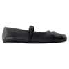 Marni Black Ballerinas With Embossed Bow Detail On The Front In Leather Woman In Black
