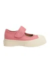 Marni Mary Jane Pink Sandals With Touch-strap Closure And Logo Patch On The Rear In Leather Woman