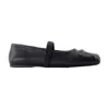 Marni Black Ballerinas With Embossed Bow Detail On The Front In Leather Woman In Black