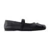 Marni Black Ballerinas With Embossed Bow Detail On The Front In Leather Woman In Black