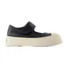 Marni Mary Jane Sneakers In Black Nappa Calf Leather In Black