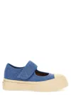 Marni Denim Touch-strap Loafers In Blue