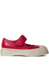 Marni Intense Crimson Calfskin Sneakers With Velcro Closure In Red
