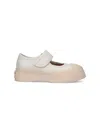 Marni Minimalist White Sneakers With Wide Strap Closure In White
