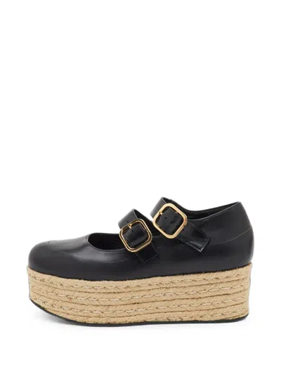 Pre-owned Marni Mary-jane Platform Espadrilles In Black