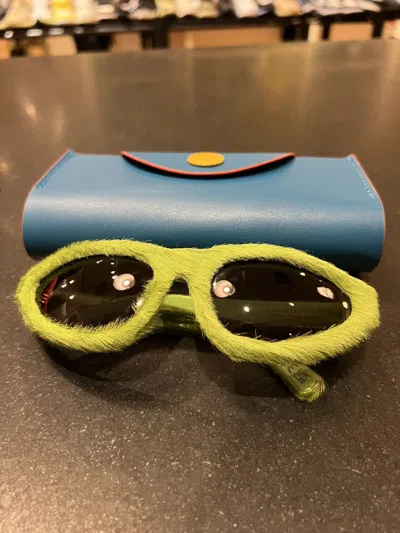 Pre-owned Marni Mavericks Furry Green Sunglasses