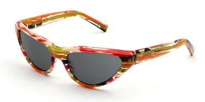 Marni Mavericks Spacey Stripey Zeq Women's Sunglasses Green Size 60 In Multi