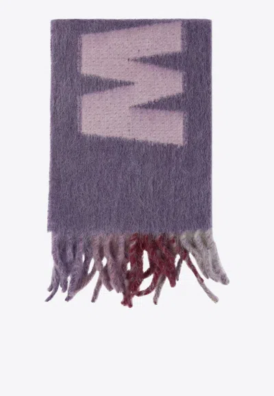 Marni Maxi Logo Mohair And Wool Scarf