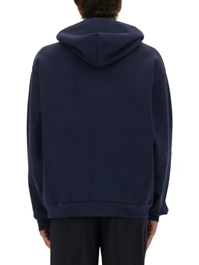 Marni Maxi Logo Print Sweatshirt In Blue