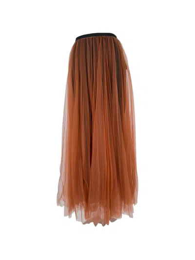 Pre-owned Marni Maxi Tulle Skirt In Orange