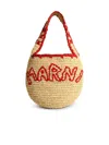 Marni Medium Raffia Tote Bag With Top Handle In Neutral