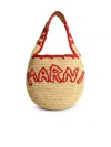 Marni Medium Raffia Tote Bag With Top Handle In Neutral