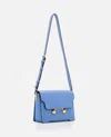 Marni Blue Leather Trunkaroo Medium Shoulder Bag In Clear Blue