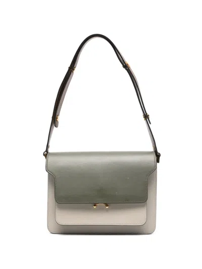 Pre-owned Marni Medium Leather Shoulder Bag In Neutral