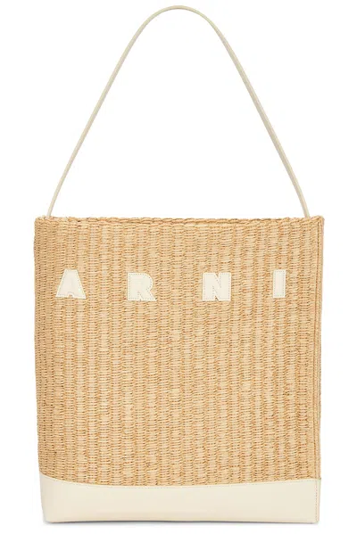 Marni Medium Museo Hobo Bag In Natural & Ivory