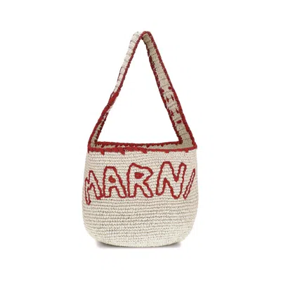 Marni Medium Nassa Shoulder Bag In Sand