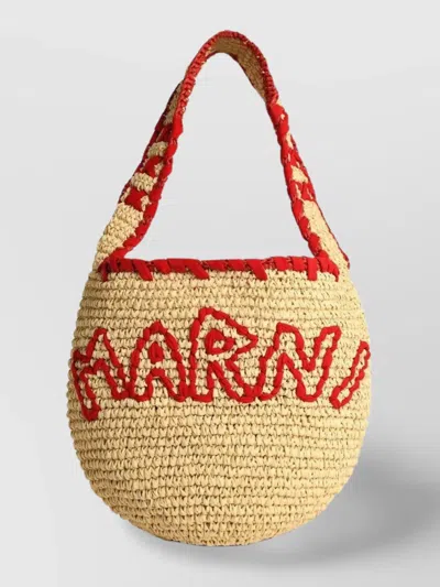 Marni Medium Raffia Tote Bag With Top Handle
