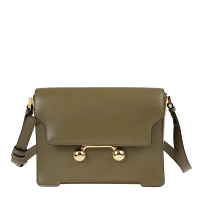 Marni Medium Rectangular Shoulder Bag In Green