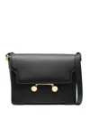 Marni Medium Rectangular Shoulder Bag With Flap In Black