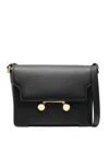 Marni Medium Rectangular Shoulder Bag With Flap In Black
