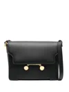 Marni Medium Rectangular Shoulder Bag With Flap In Black