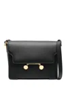 Marni Medium Rectangular Shoulder Bag With Flap In Black