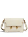 Marni Womens Shell Trunkaroo Branded-hardware Leather Shoulder Bag In White