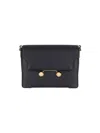 Marni Black Leather Trunkaroo Medium Shoulder Bag In Black