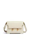 Marni Womens Shell Trunkaroo Branded-hardware Leather Shoulder Bag In White